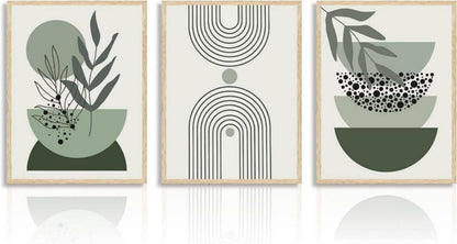 Salbei Grün Boho Kunstdrucke Poster Abstrakte Geometrische Wandbilder