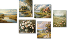 Vintage Bauernhaus Leinwand Poster Botanische Kunstdrucke 20x25 cm 6er