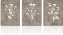 Boho Vintage Botanical Leinwandbilder Blumen Wandbilder 30x40cm 3er