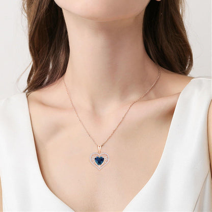 Silber Lebensbaum Herz Kette Damen 925 Sterling Geburtsstein