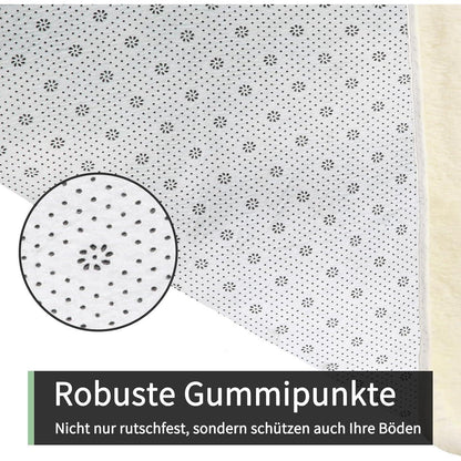Hochflor Teppich Creme 160x230 – Flauschiger Wohnzimmerteppich