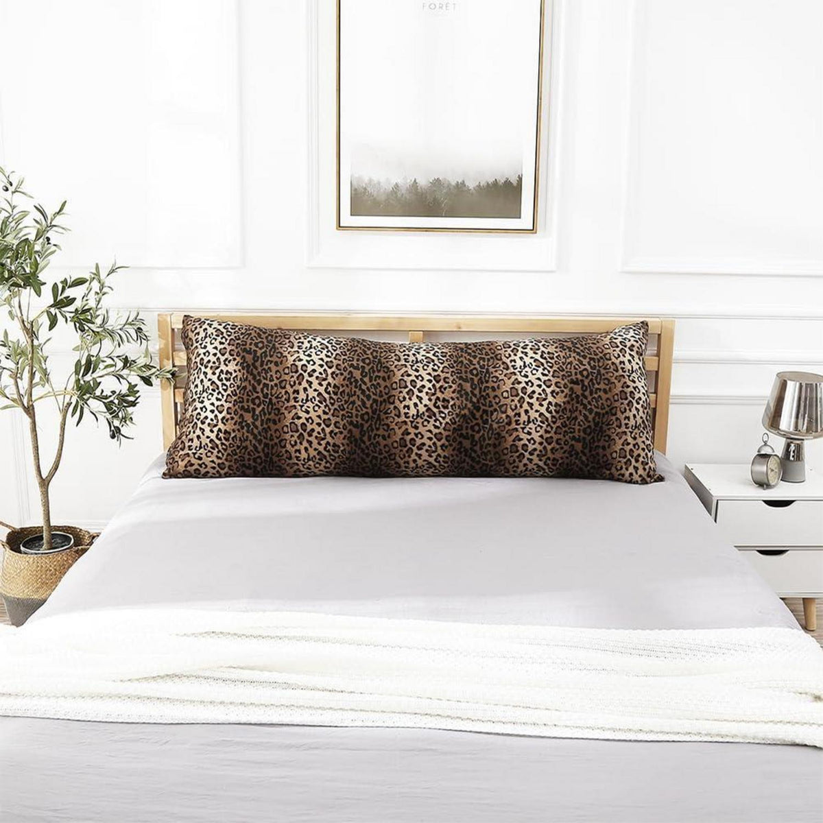 Langer Kissenbezug Leopard Gepard, 91x36 cm, Boho Deko