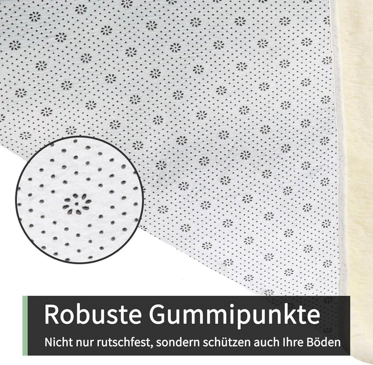 Sour Lemon Hochflor Teppich Creme 200x300 Waschbar Anti-Rutsch Große Moderne Teppich Kinderzimmer
