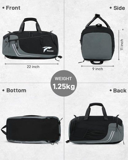 Sporttasche Herren Damen 45L mit Schuhfach Nassfach Rucksack Funktion