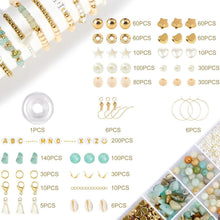 Amazonit Perlen Set für Armbänder, Naturstein & Holzperlen DIY