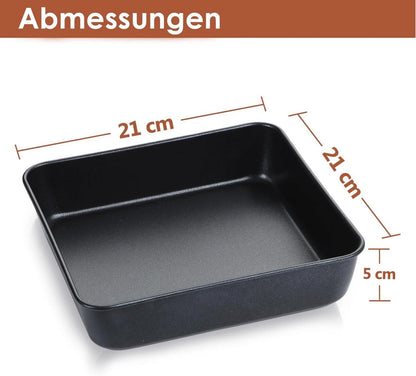 Herogo Quadratische Edelstahl Auflaufform 2er-Set 21x21x5 cm