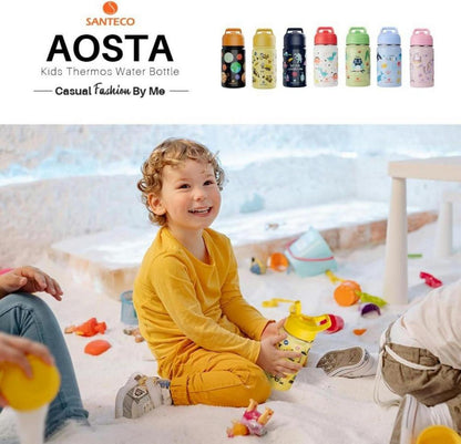 Kinder Trinkflasche Edelstahl 500ml Strohhalm Auslaufsicher BPA-frei heiß-kalt