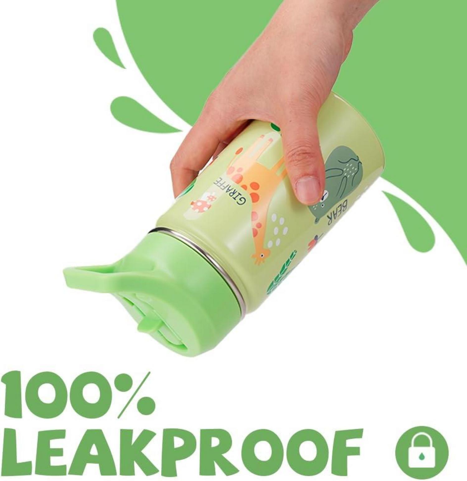 Trinkflasche Kinder Edelstahl 500ml Strohhalm Auslaufsicher