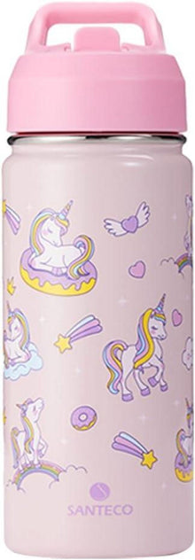 Trinkflasche Kinder Edelstahl 500ml Strohhalm Auslaufsicher BPA-frei