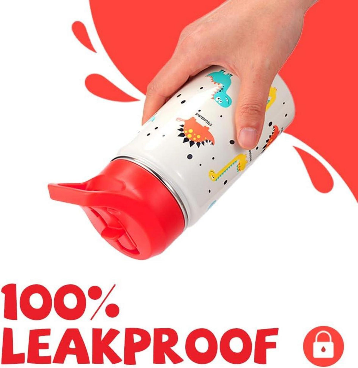 Trinkflasche Kinder Edelstahl 380ml Strohhalm Auslaufsicher BPA-frei