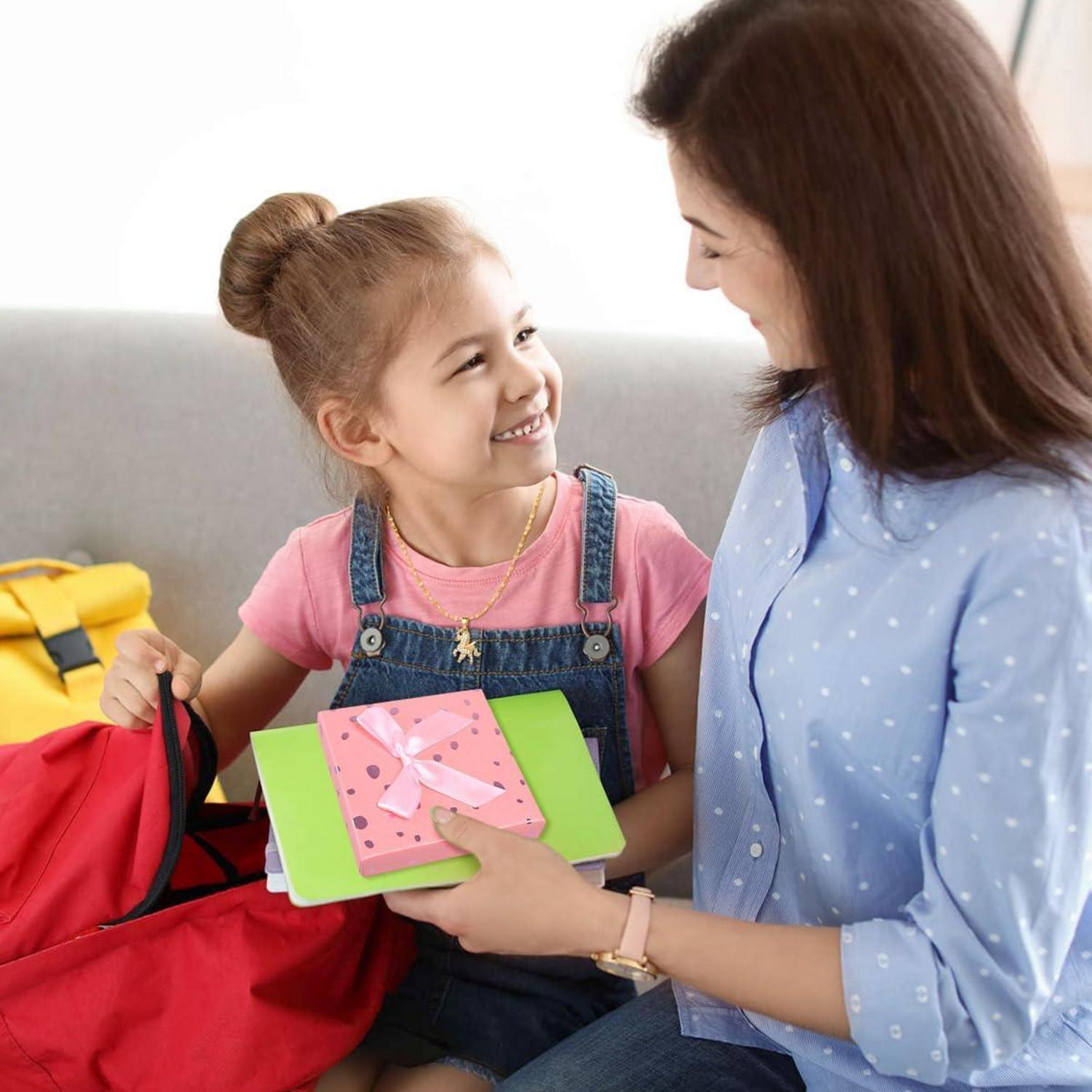 Einhorn Halskette Mädchen Einschulung 2024 Geschenkbox Gold Grußkarte