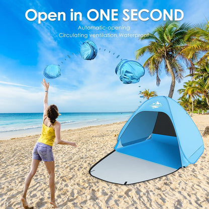 Pop Up Strandmuschel 50+ UV-Schutz, Automatisches Strandzelt