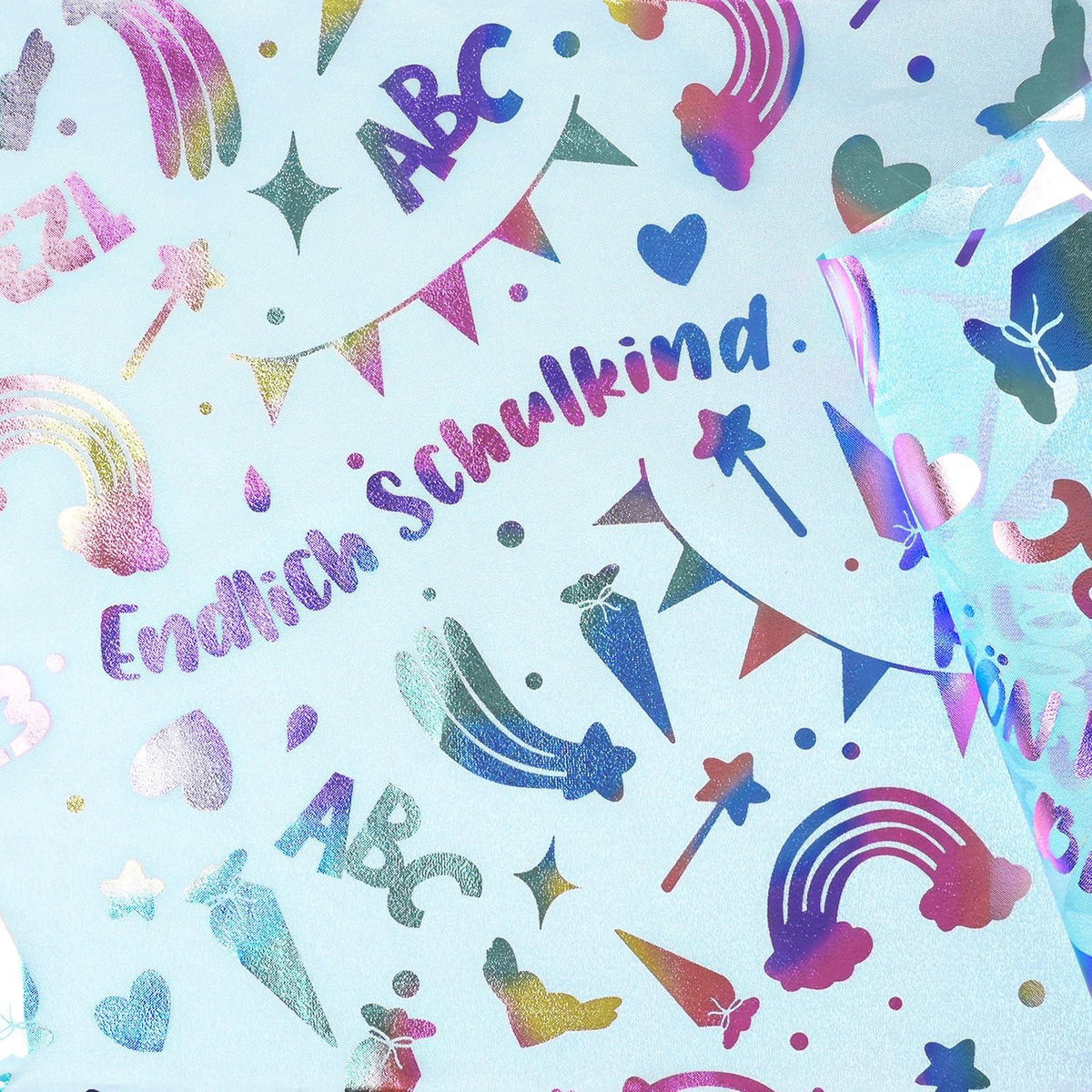 iZoeL Einschulung Tischläufer 5Mx 27CM Junge Mädchen ABC Regenbogen