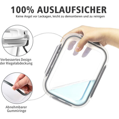 GENICOOK 24-teiliges Glas Frischhaltedosen Set Luftdicht für