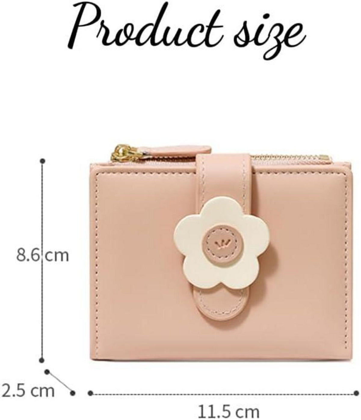 SUNAVY Kleines Damen Portemonnaie PU Leder Schwarz