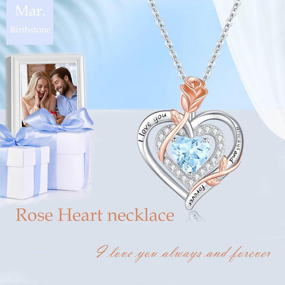 Silber Halskette Damen 925 Herz Rose Gravur Kette Geschenk