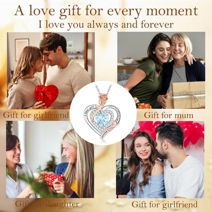 Silber Halskette Damen 925 Herz Rose Gravur Kette Geschenk