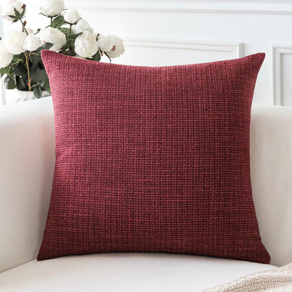 Einfarbiger Kissenbezug Leinen 55x55 cm - Weinrot