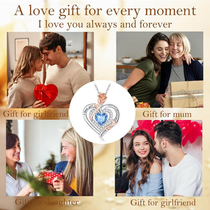 Silber Halskette Damen 925 Herz Rose Gravur – Muttertag Geschenk