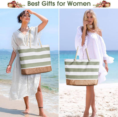 Große Strandtasche Tote Bag wasserdicht mit Reißverschluss für Damen