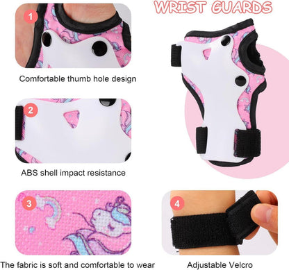 Kinder Knieschoner Ellenbogenschoner Handgelenkschoner Schützer S Pink
