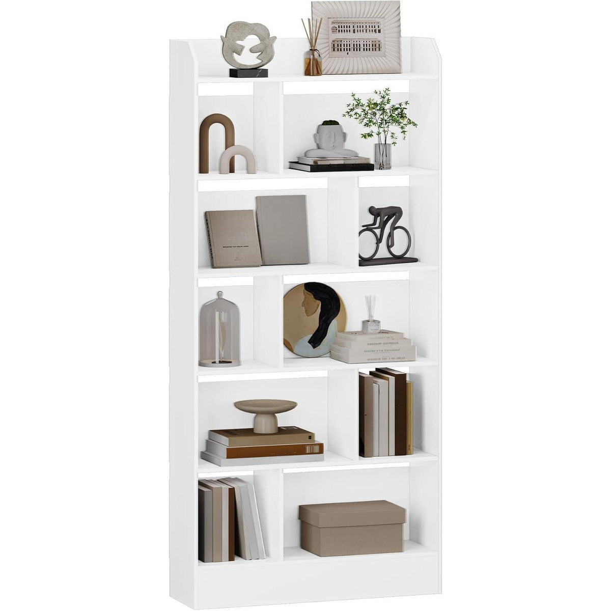 Weißes Bücherregal 6 Fach – 24 x 80 x 170 cm