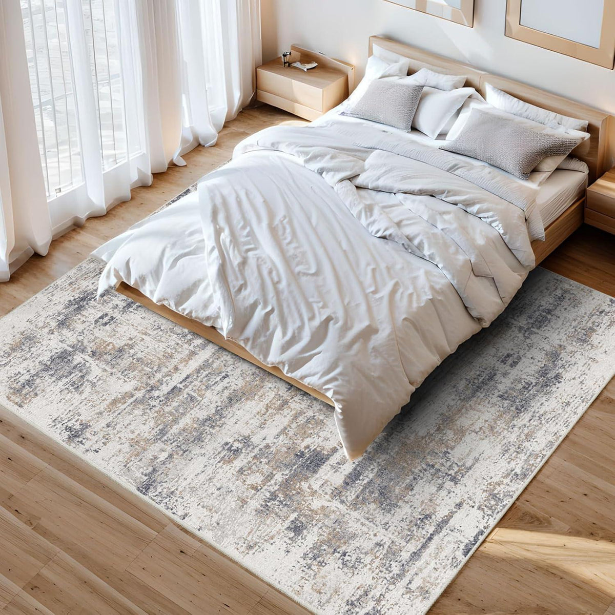 Modernes Teppich Wohnzimmer Flauschig Waschbar 200x300 rutschfest
