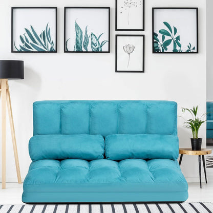 2-Sitzer Bodensofa mit Schlaffunktion und Kissen