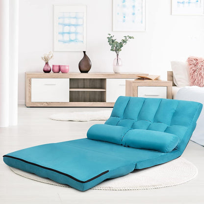 2-Sitzer Bodensofa mit Schlaffunktion und Kissen
