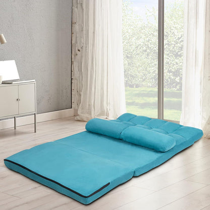 2-Sitzer Bodensofa mit Schlaffunktion und Kissen
