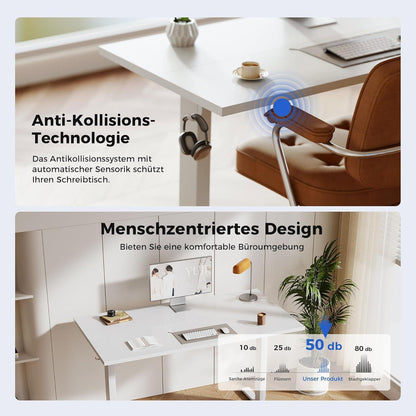 Höhenverstellbarer Schreibtisch Elektrisch 100x60 cm