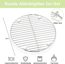 Onader Rund Abkühlgitter Edelstahl Kuchengitter Set 27cm 2er