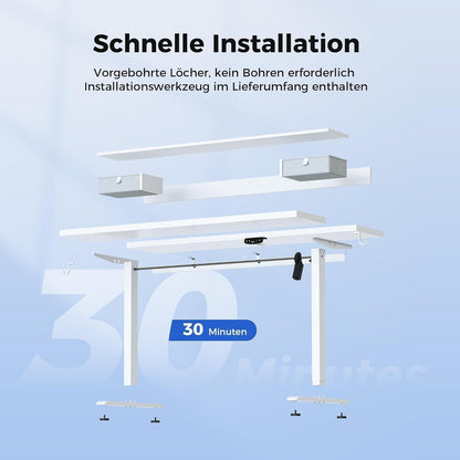 Elektrischer Höhenverstellbarer Schreibtisch 140 x 60 cm mit