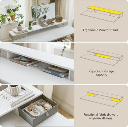 Höhenverstellbarer Schreibtisch 140x60 cm Elektrisch mit Schubladen
