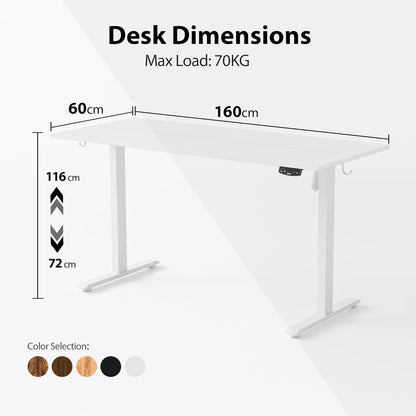 Höhenverstellbarer Schreibtisch 160x60cm Elektrisch