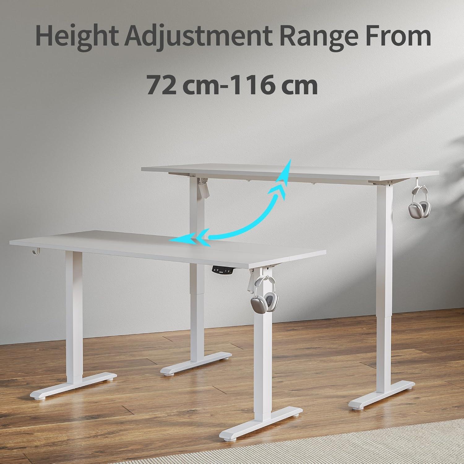Höhenverstellbarer Schreibtisch 160x60cm Elektrisch Ergonomisch Steh-Sitz Tisch