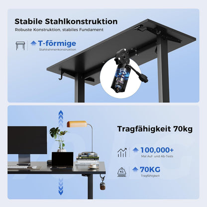 Elektrischer Höhenverstellbarer Schreibtisch 100x60cm