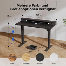 Höhenverstellbarer Schreibtisch 120x60 cm mit 2 Schubladen