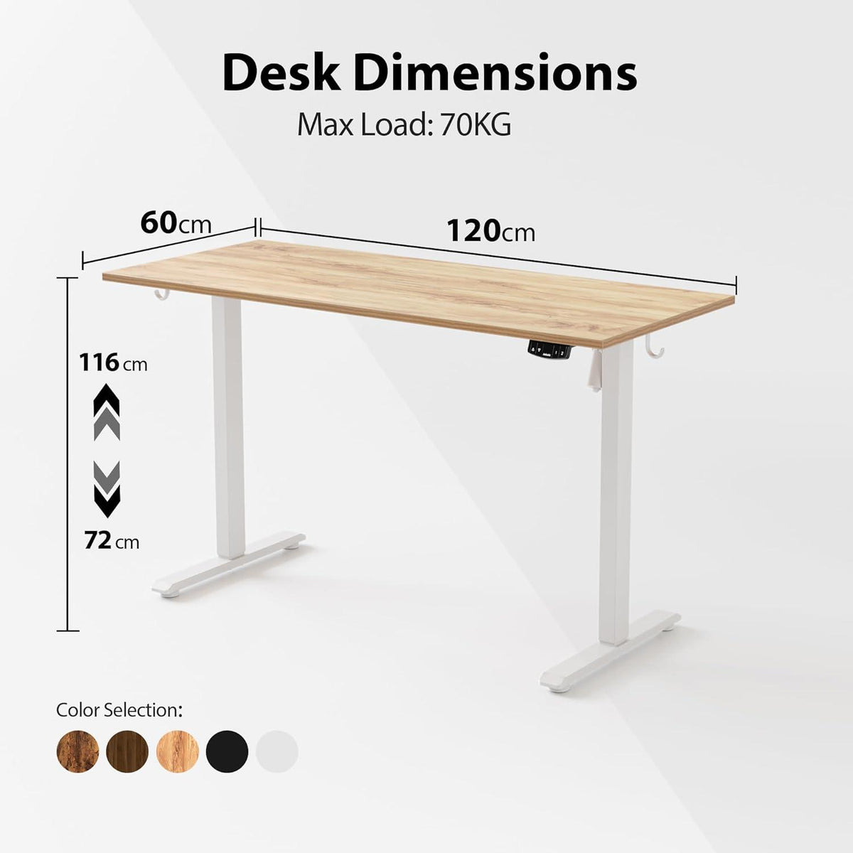 Agilestic Elektrischer Höhenverstellbarer Schreibtisch 120x60cm