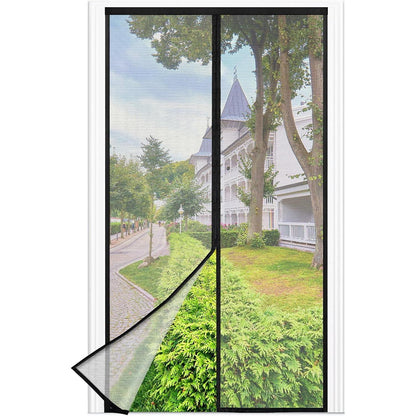 Fliegengitter Balkontür Magnetisch 90x190cm Schwarz Ohne Bohren