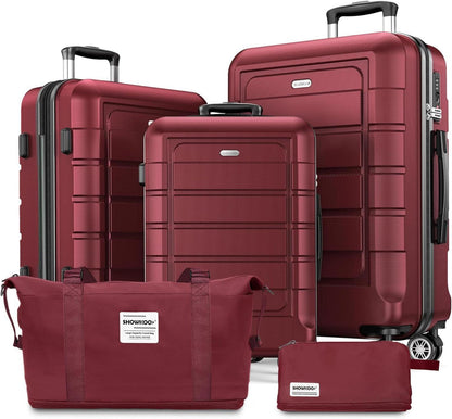 Kofferset 5tlg Hartschale ABS+PC Rollen TSA-Schloss Reisetasche