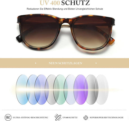 Quadrat Sonnenbrille Damen Retro UV400 Schutz