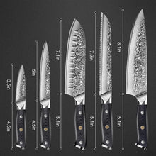 5-teiliges Damastmesser-Set mit Wetzstahl