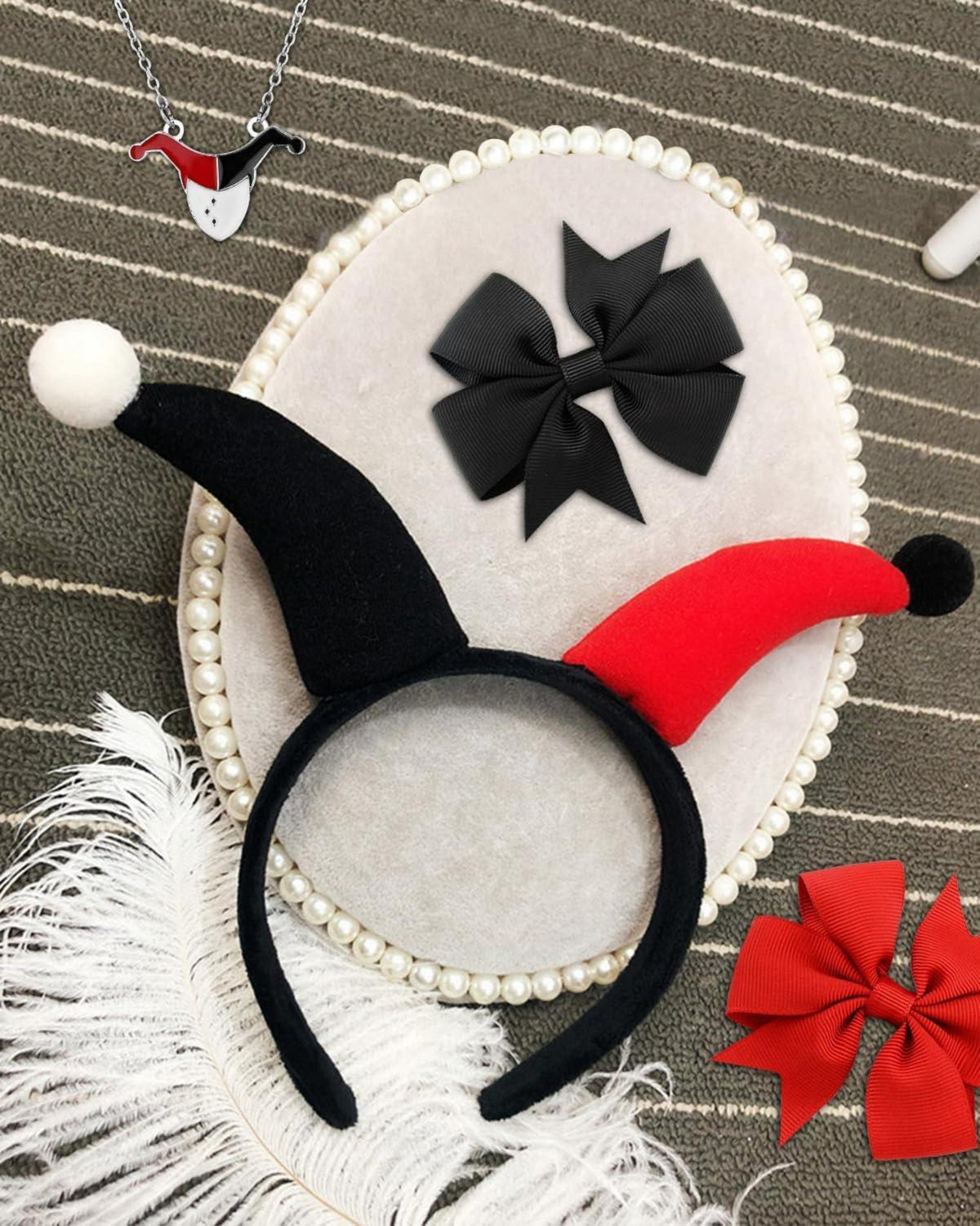 BIQIQI Quinn Kinder Harlekin Cosplay Kostüm Tüllrock Haarschleife Set