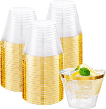 270ml Goldrand Hartplastik Partybecher 50er Pack ergänzter