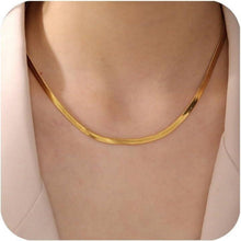 Vergoldete Edelstahl Schlangenkette Halskette 2/2,5/3/4/5mm Frauen