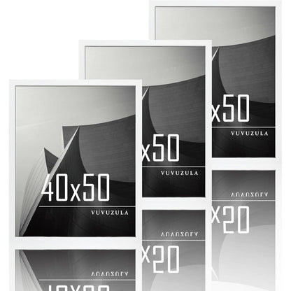 Bilderrahmen 40x50cm Weiß Holz Fotorahmen 3er Set