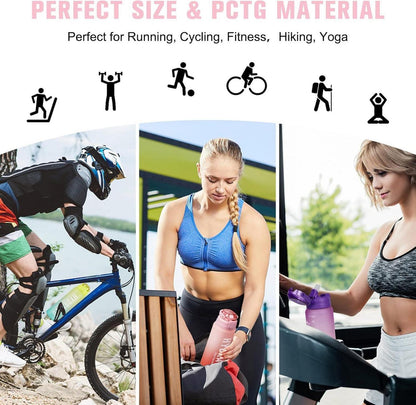 AOPREL Trinkflasche 1l mit Straw BPA-Free Leakproof Sports Bottle Time Marker