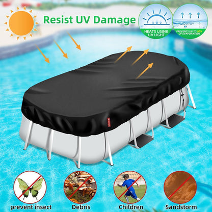 Rechteckige Poolabdeckung 410x225cm – Winterabdeckung mit Kordelzug