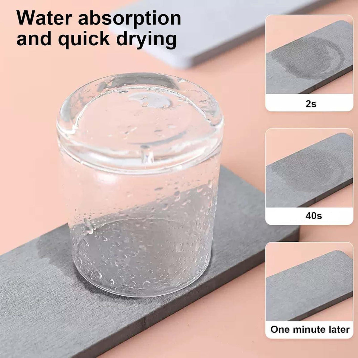 Wasserabsorbierende Kieselgur-Untersetzer 3er-Set Grau